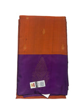 Peru Brown Kanjivaram Saree with Violet Pallu